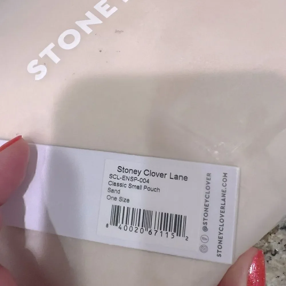 Stoney Clover Lane classic small pouch in color Sand brand new in bag with tags